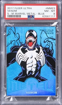 2017 Fleer Ultra Marvel Metal PMG Blue #MM23 Venom (#37/49) - PSA NM-MT 8